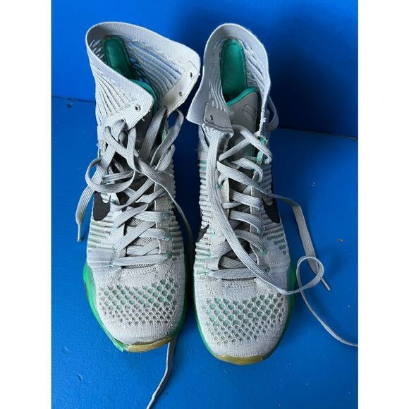 NIKE KOBE X 10 ELITE sz 8 "ELEVATE" WOLF GREY RETRO WHITE flyknit 718763-041. - Picture 3 of 10